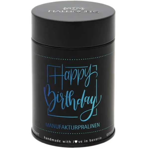 Happy Birthday (Premiumdose) - Manufaktur Pralinen Geschenk handmade ohne Alkohol aus Edelkakao Schokolade (150g)