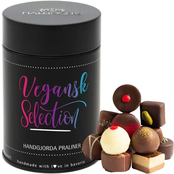 God Jul, vegan - Svenska (Premiumdose) - Schwedische Edition vegane Manufaktur Pralinen handmade teils mit Alkohol aus veganer Schokolade (150g)