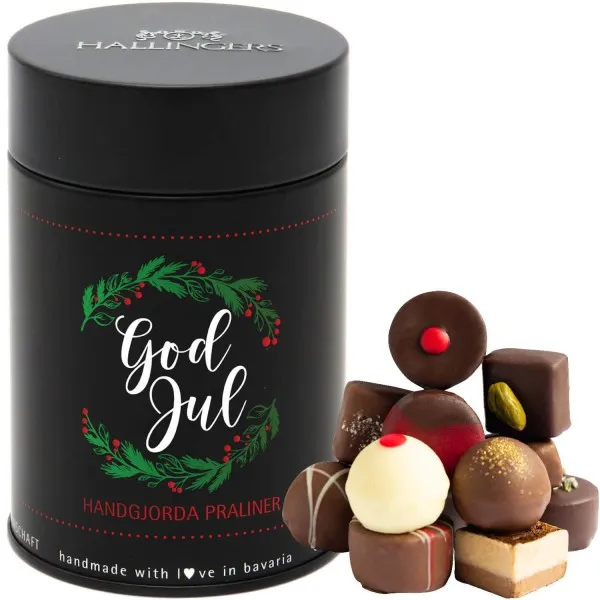 God Jul, Kranz - Svenska (Premiumdose) - Schwedische Edition Manufaktur Pralinen Geschenk handmade ohne Alkohol aus Edelkakao Schokolade (150g)