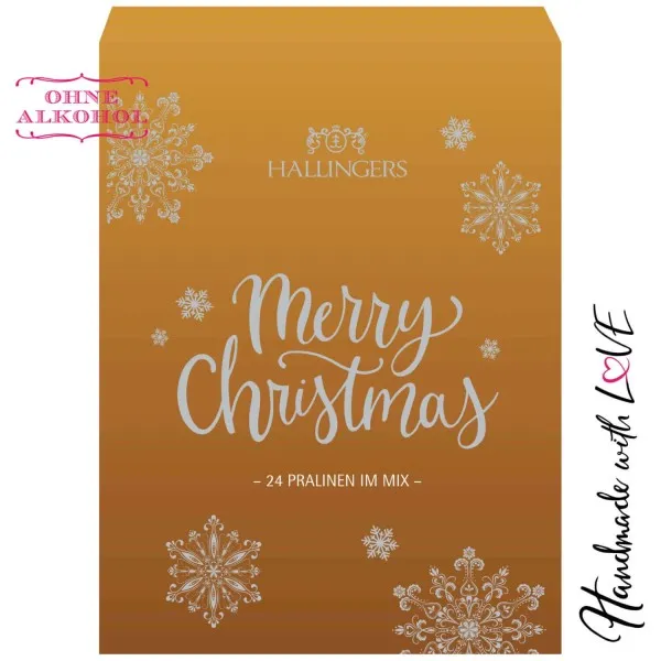 Sternennacht (Buch-Karton) - Adventskalender Pralinen Geschenk handmade ohne Alkohol aus Edelkakao Schokolade (300g)