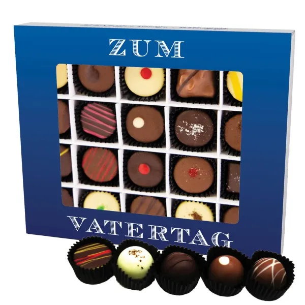 Zum Vatertag XL (Pralinenbox) - Vatertagsgeschenk Pralinen Geschenk handmade teils mit Alkohol aus Edelkakao zum Vatertag für Papa (240g)