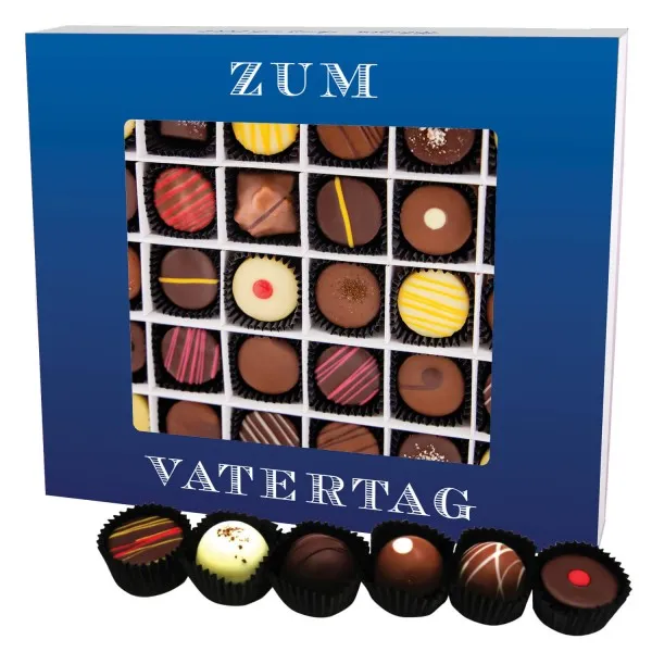 Zum Vatertag XXL (Pralinenbox) - Vatertagsgeschenk Pralinen Geschenk handmade teils mit Alkohol aus Edelkakao zum Vatertag für Papa (360g)