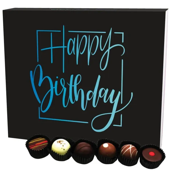 Happy Birthday XXL (Pralinenbox) - Manufaktur Pralinen Geschenk handmade ohne Alkohol aus Edelkakao Schokolade (360g)