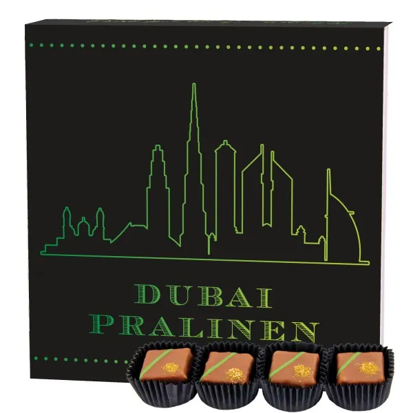 Dubai Pralinen (Pralinenbox) - Manufaktur Dubai Pralinen Geschenk handmade ohne Alkohol aus Edelkakao feinste Dubai Schokolade (48g)