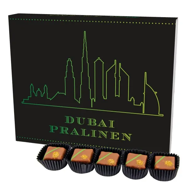 Dubai Pralinen XL (Pralinenbox) - Manufaktur Dubai Pralinen Geschenk handmade ohne Alkohol aus Edelkakao feinste Dubai Schokolade (240g)