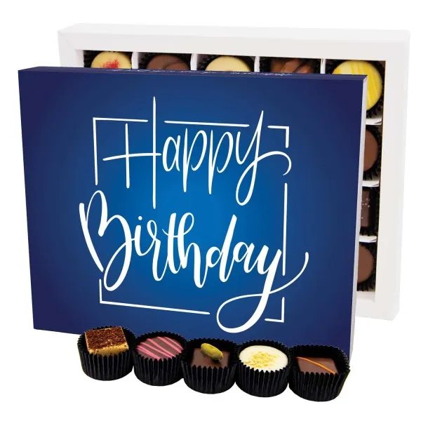 Happy Birthday blue XL - Pralinen, ohne Alkohol handmade