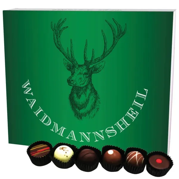 Waidmannsheil XXL (Pralinenbox) - Manufaktur Pralinen Geschenk handmade ohne Alkohol aus Edelkakao Schokolade (360g)