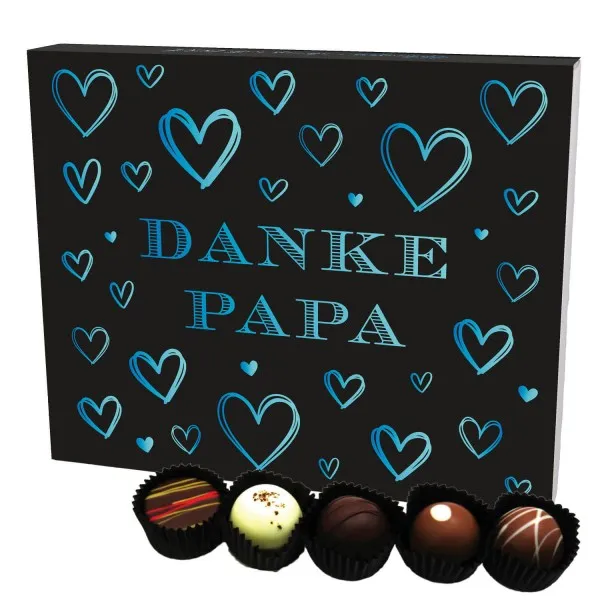 Danke Papa XL (Pralinenbox) - Vatertagsgeschenk Pralinen Geschenk handmade ohne Alkohol aus Edelkakao zum Vatertag für Papa (240g)