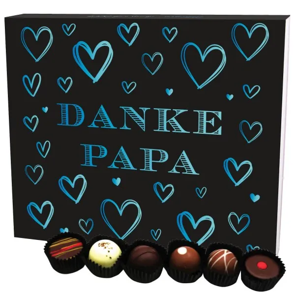 Danke Papa 30 (Pralinenbox) - Manufaktur Pralinen Geschenk handmade ohne Alkohol aus Edelkakao Schokolade (360g)