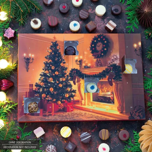 New York (Advents-Karton) - Adventskalender Pralinen Geschenk handmade teils mit Alkohol aus Edelkakao Schokolade (300g)