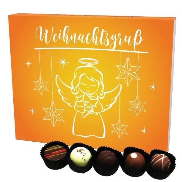 Weihnachtsgruß XL (Pralinenbox) - Manufaktur Pralinen Weihnachten Geschenk handmade ohne Alkohol aus Edelkakao Schokolade (240g)