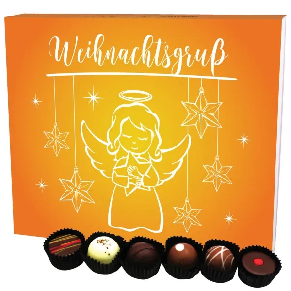 Weihnachtsgruß XXL (Pralinenbox) - Manufaktur Pralinen Weihnachten Geschenk handmade ohne Alkohol aus Edelkakao Schokolade (360g)