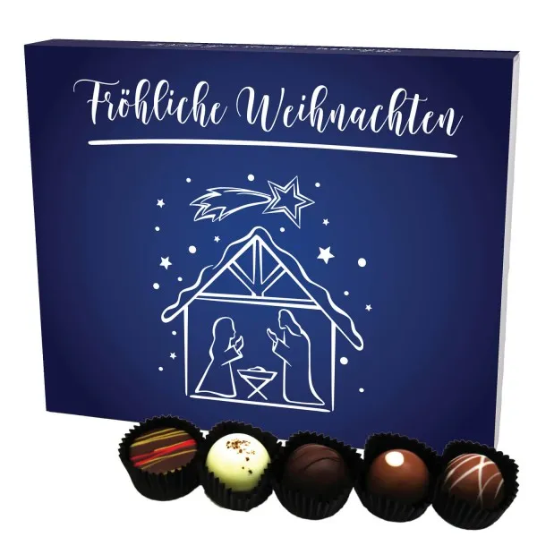 Fröhliche Weihnachten XL (Pralinenbox) - Manufaktur Pralinen Weihnachten Geschenk handmade ohne Alkohol aus Edelkakao Schokolade (240g)