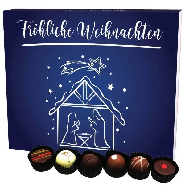 Fröhliche Weihnachten XXL (Pralinenbox) - Manufaktur Pralinen Weihnachten Geschenk handmade ohne Alkohol aus Edelkakao Schokolade (360g)