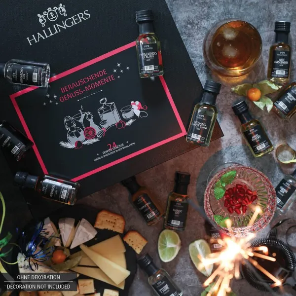 Berauschende Genussmomente - Whisky, Rum, Gin, Spirituose & Likör (Set) - Likör Adventskalender handmade, Premium Spirituosen und Likör (720ml)