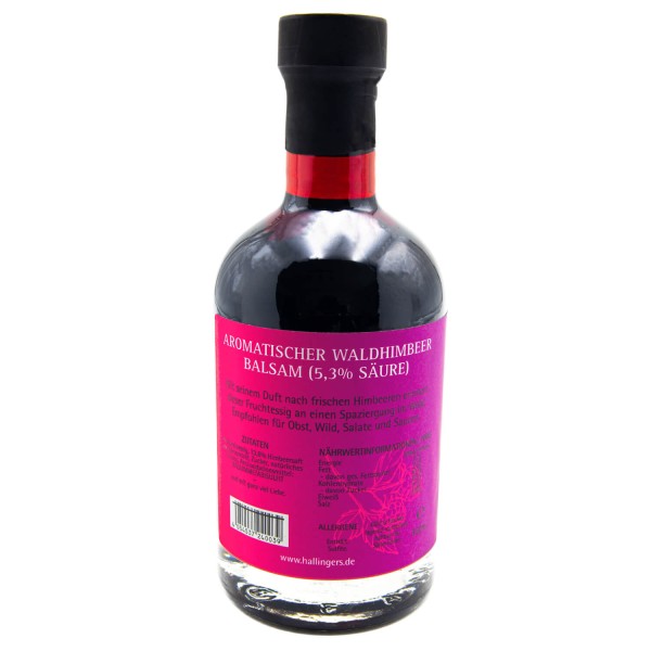 Gourmet-Essig (350ml) - Aromatischer Wald-Himbeer-Balsam (5,3% Säure) (Exklusivflasche)