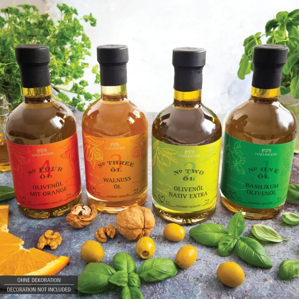 Natives Basilikum Olivenöl (Exklusivflasche) - Premium Speise-Öl No. 1 (350ml)