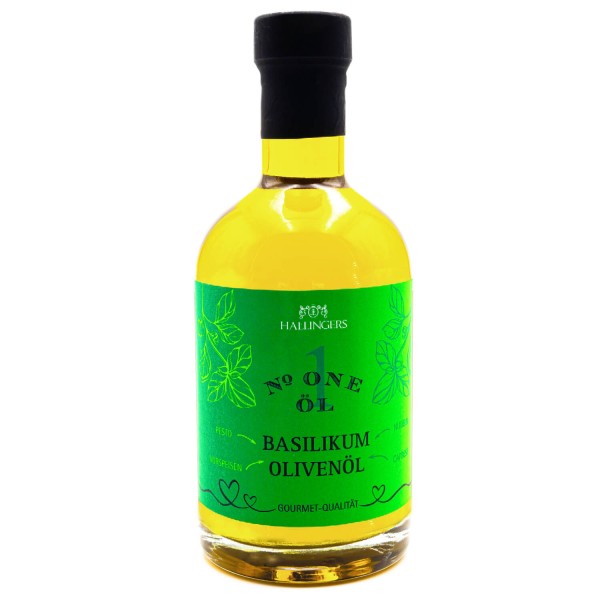 Premium Speise-Öl (350ml) - Natives Basilikum Olivenöl (Exklusivflasche)