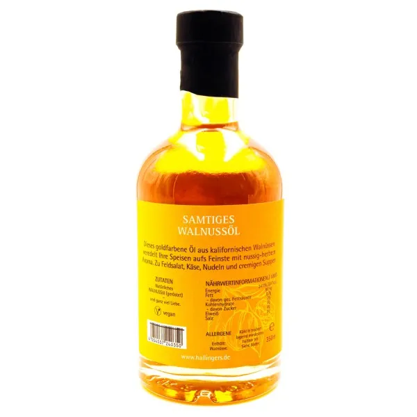 Samtiges Walnussöl (Exklusivflasche) - Premium Speise-Öl No. 3 (350ml)