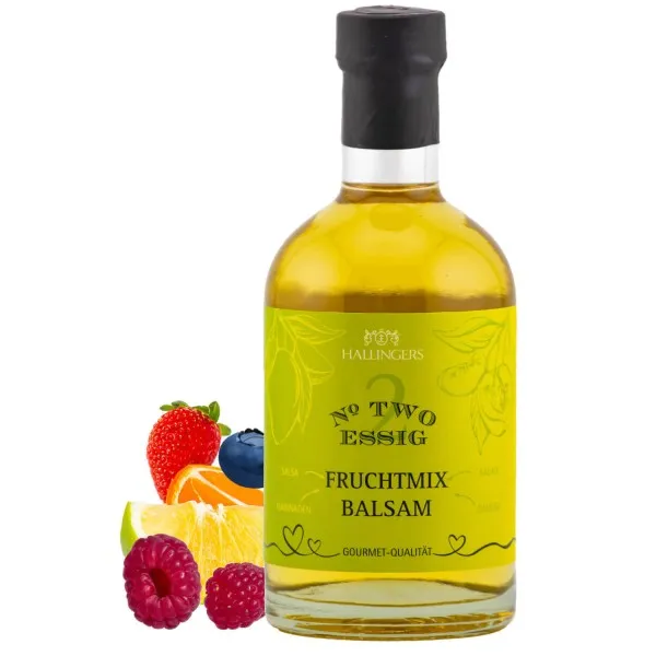 Sommer Fruchtmix Balsam 4% Säure (Exklusivflasche) - Gourmet-Essig für Salate und zum Verfeinern von Getränken & Speisen - Essigzubereitung (350ml)