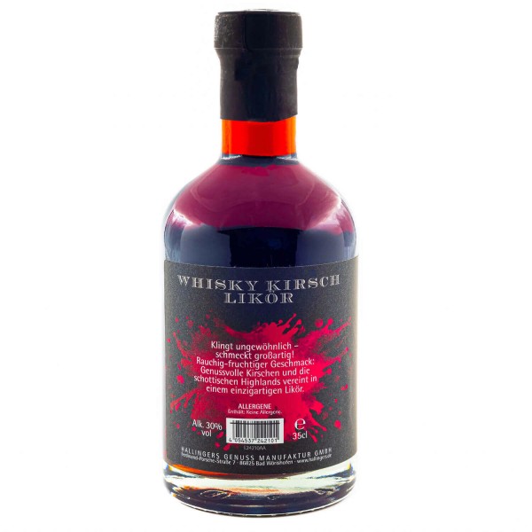 Premium Kirsch-Whiskey-Likör (350ml) - Whisky-Kirsch, Likör 30% vol. (Exklusivflasche)