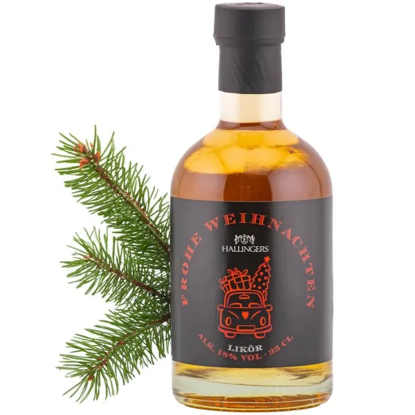 Frohe Weihnachten, Likör 18% vol. (Exklusivflasche) - Premium Weihnachts-Likör zu Weihnachten und im Advent als Geschenk zur Weihnacht (350ml)