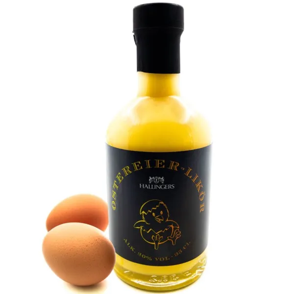 Oster Eierlikör 20% vol. (Exklusivflasche) - Ostergeschenke für Osterkörbchen zu Ostern, Premium Oster Sahne-Likör mit Ei (350ml)