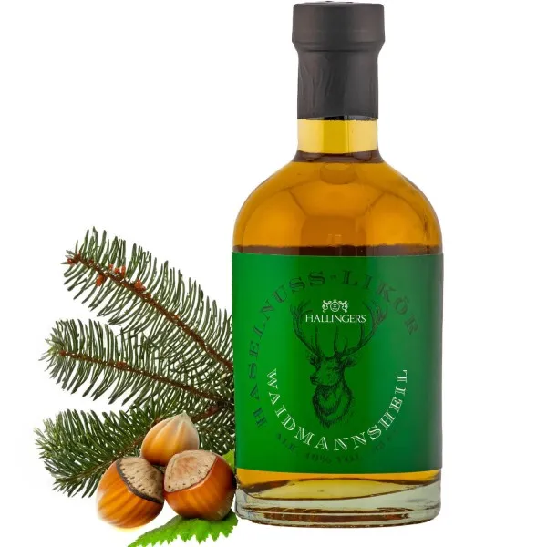 Waidmannsheil (Exklusivflasche) - Premium Nuss-Likör Geschenk für Jäger, Sammler & Naturburschen (350ml)