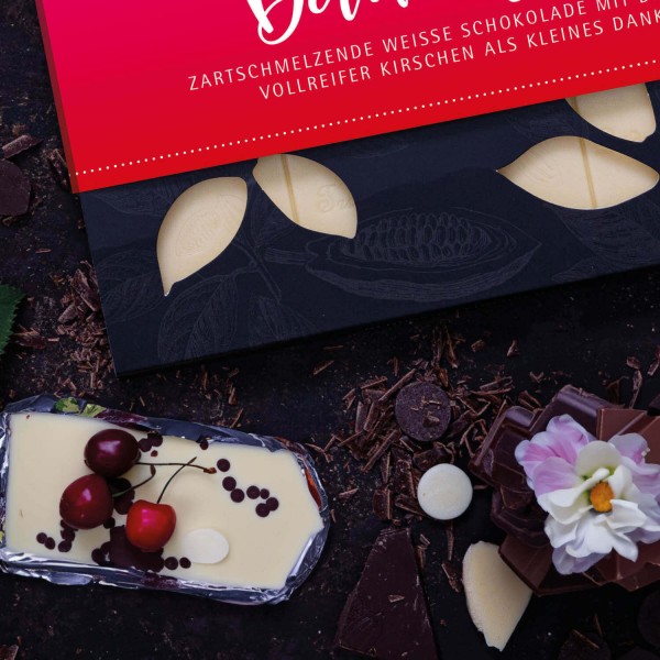 Vollmilch-Schokolade mit Cappucino hand-geschöpft (90g) - Dankeschön (Tafel-Karton)