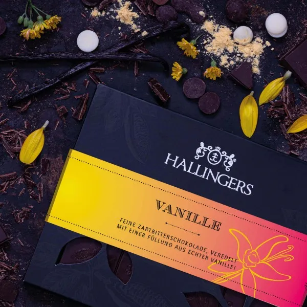 Vanille (Tafel-Karton) - Zartbitter Edel-Schokolade mit Bourbon-Vanille, handmade (90g)