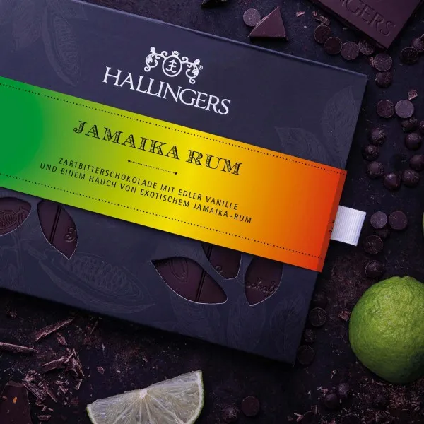 Jamaika Rum (Tafel-Karton) - Zartbitter Edel-Schokolade mit Jamaika-Rum, handmade (90g)