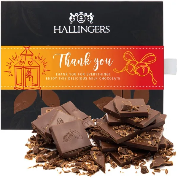 Thank You (Tafel-Karton) - Vollmilch Edel-Schokolade zartschmelzend ganz pur, handmade (90g)
