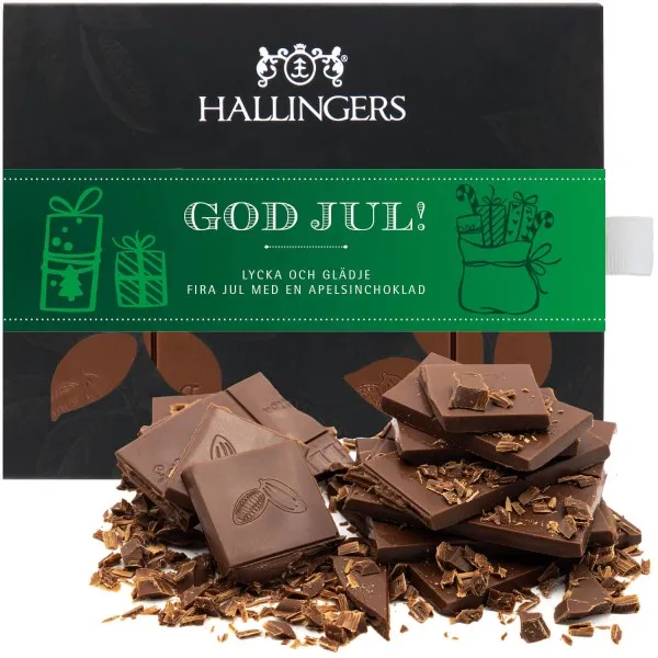 God Jul, green - Svenska (Tafel-Karton) - Schwedische Edition Vollmilch Edel-Schokolade mit Orange - handmade, alkoholfrei (90g)