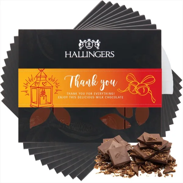 10x Thank You (Tafel-Karton) - Vollmilch Edel-Schokolade zartschmelzend ganz pur, handmade (900g)