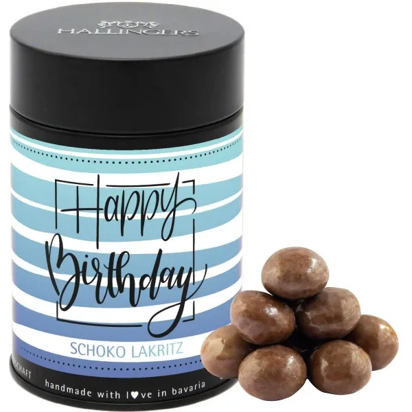 Happy Birthday (Premiumdose) - Feine Gourmet-Lakritze mit Gewürzen und Schokolade verfeinert (150g)