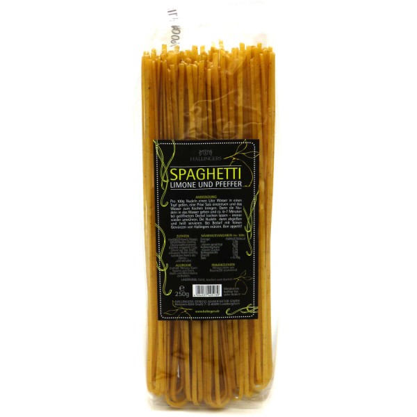 Pasta aus Hartweizengries, natürlich eingefärbt (1750g) - 7x Spaghetti - Ztirone / Pfeffer (Aromabeutel)