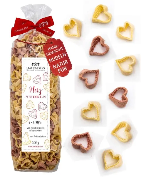 Herz Nudeln - Edel-Pasta, aus Hartweizengries