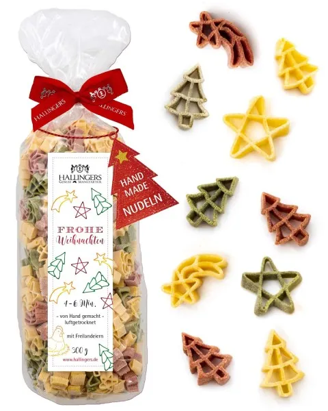 Frohe Weihnachten - Edel-Pasta, aus Hartweizengries