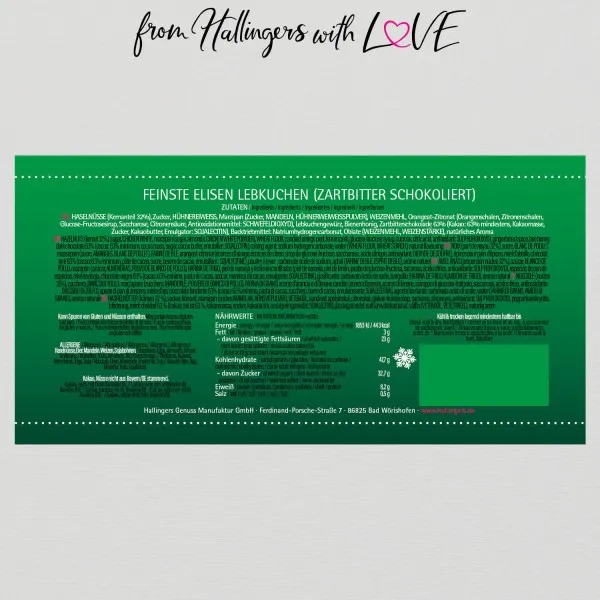 Zartbitter Schokoliert (Elisenlebkuchen)