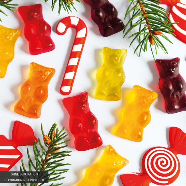 24 Gummibärchen-Adventskalender mit Fruchtsaftbärchen (500g) - Weihnachtsmäuse (Buch-Karton)