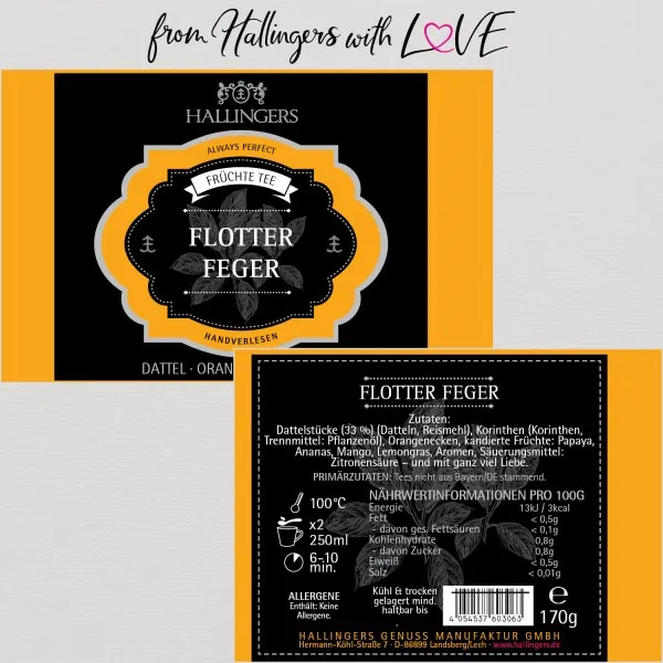 Flotter Feger (Premiumdose) - Loser Früchte-Tee mit Dattel, Orange & Lemongras (170g)