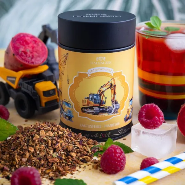 Hallingers Genuss Manufaktur Cold Tea Geschenk - loser Eistee als  Kaltaufguss, Cold Brew edle Geschenk-Dose \"Bagger Eistee\" mit Kaktus,  Himbeer & Hibiskus, Geschenkidee fr Jungen