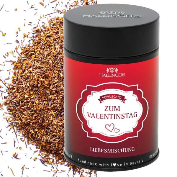 Zum Valentinstag (Premiumdose) - Valentinstagsgeschenk Loser Roibusch-Tee/Rooibos mit Himbeere & Vanille (120g)