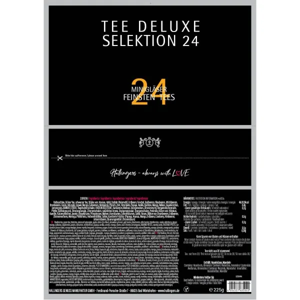 Tee Deluxe Selektion 24 (Set) - 24 Sorten Tee Geschenkset, vegan & glutenfrei in Schraubgläsern (225g)
