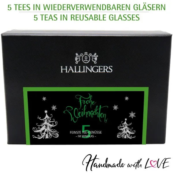 Frohe Weihnachten GREEN (5 Grün-Tees im Glas)