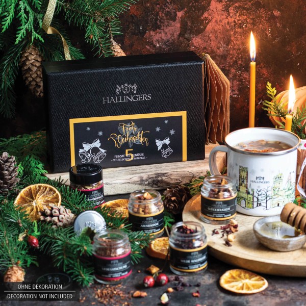 5er Weihnachts-Tee-Geschenk-Set (50g) - Frohe Weihnachten ORANGE (Set)