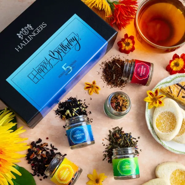 Hallingers Genuss Manufaktur Tee Geburtstagsgeschenk-Set