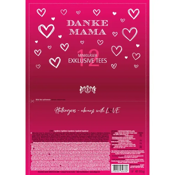 Danke Mama (Set) - Muttertagsgeschenk 12 Sorten Tee Geschenkset mit Box vegan zum Muttertag für Mama Mutter Oma (115g)