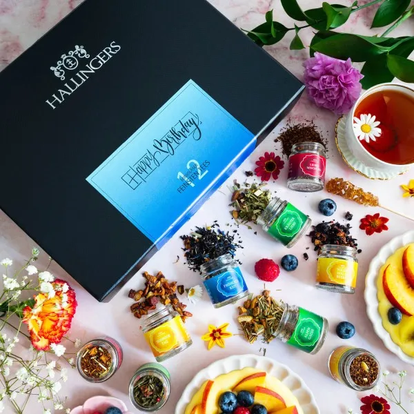 Hallingers Genuss Manufaktur Tee Geburtstagsgeschenk-Set