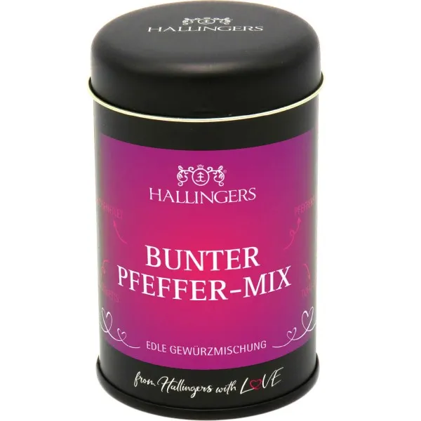 Bunter Pfeffer-Mix (Aromadose) - Premium Pfeffer für Pfeffermühle, Fleisch & Fisch (95g)